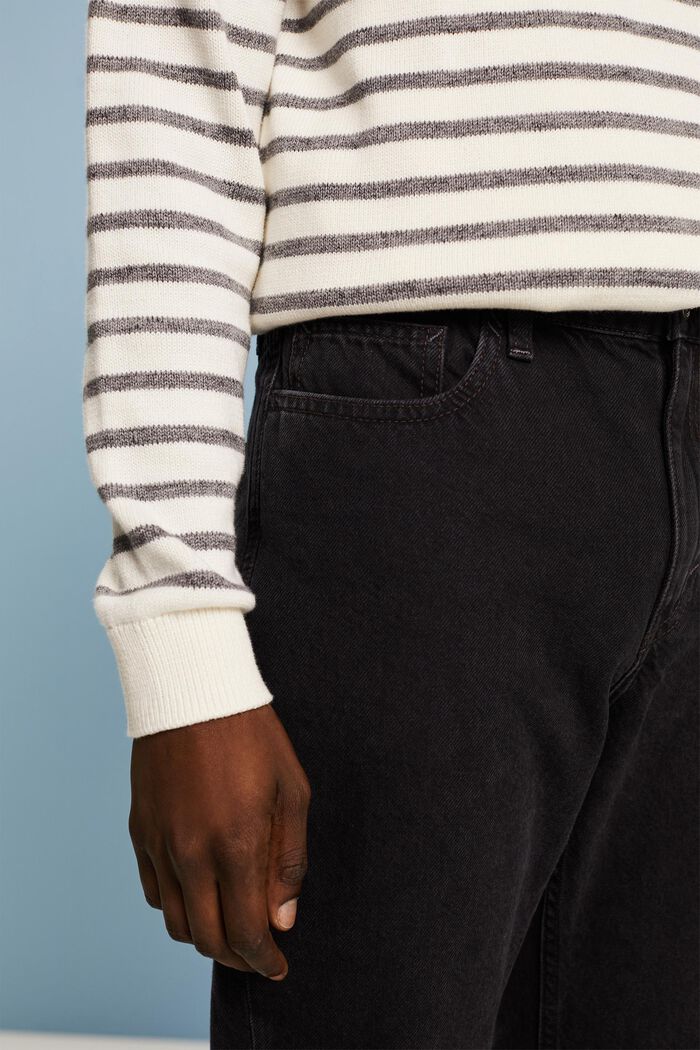 Jeans regular tapered fit, BLACK DARK WASHED, detail image number 4