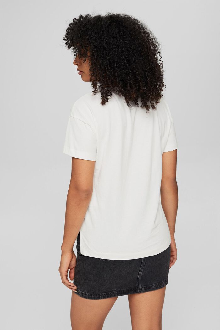 Camiseta con estampado artístico y rótulo, OFF WHITE, detail image number 3