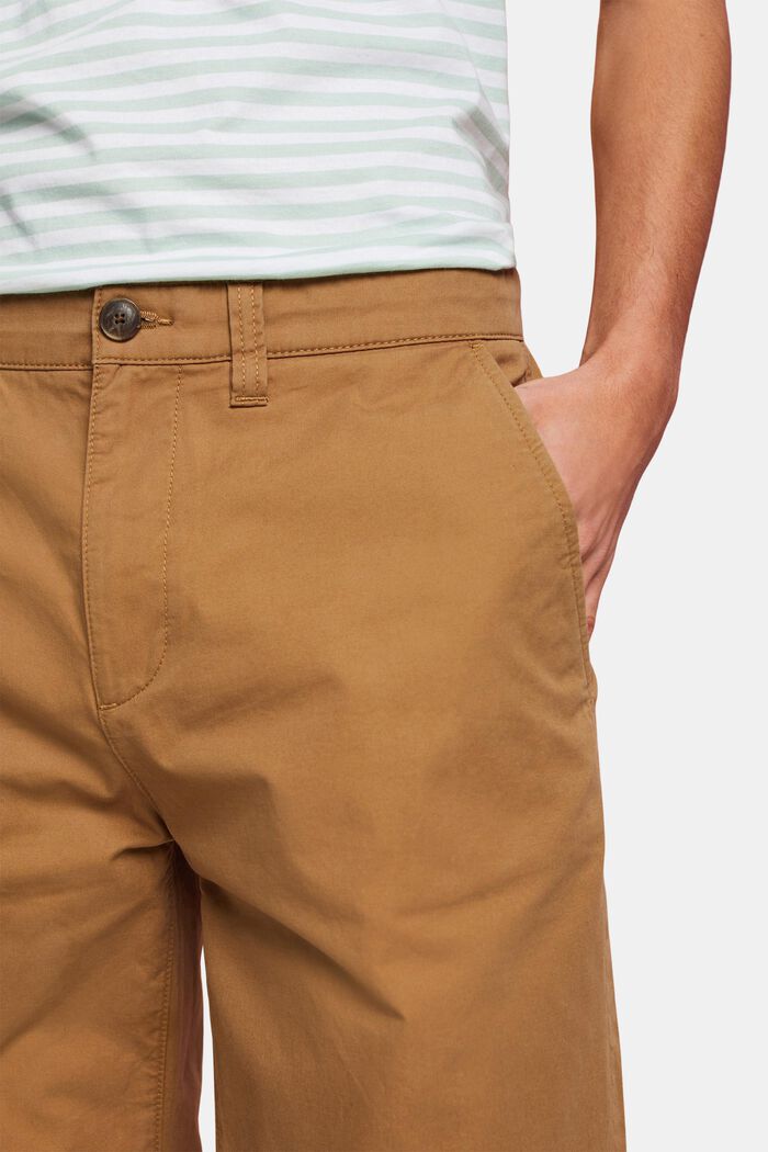 Pantalones cortos estilo chino en algodón sostenible, CAMEL, detail image number 2