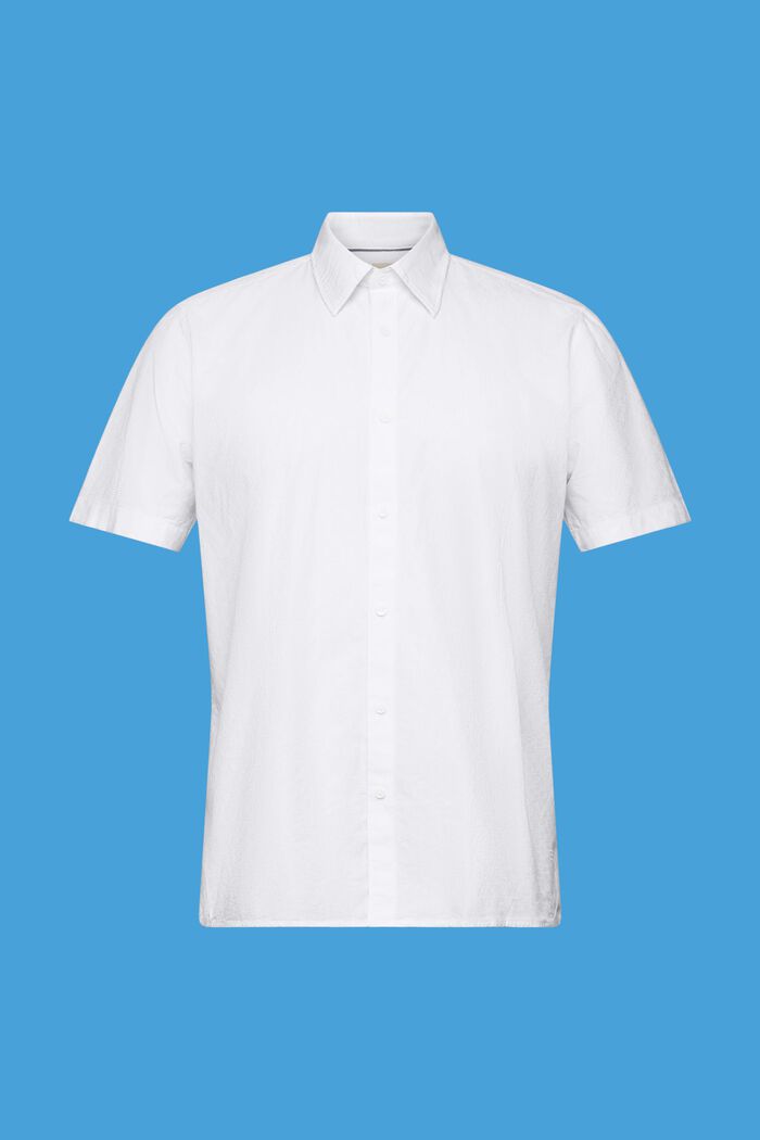 Camisa de corte ceñido con textura, WHITE, detail image number 6