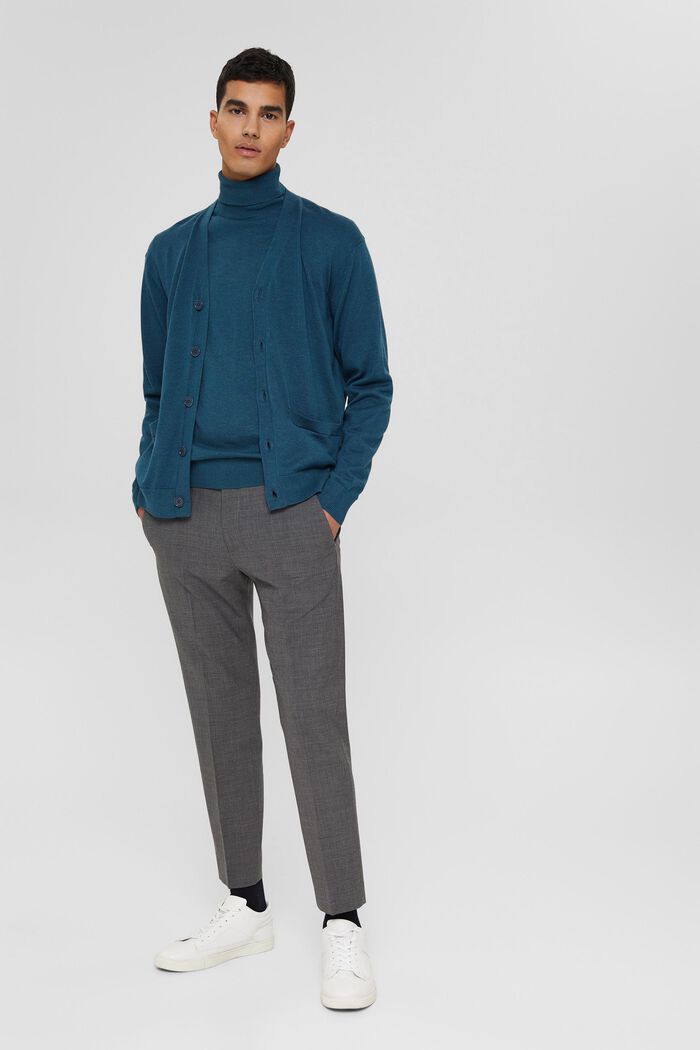 Cárdigan con bolsillos, 100% algodón ecológico, PETROL BLUE, detail image number 6