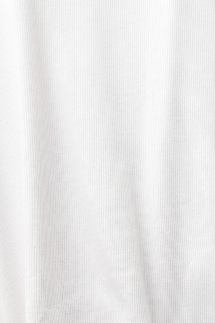 Camiseta acanalada con cuello en pico, OFF WHITE, detail image number 5