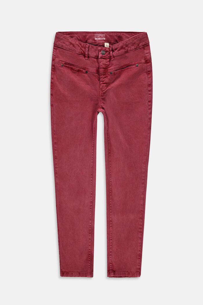Pantalón con algodón ecológico, DARK RED, overview