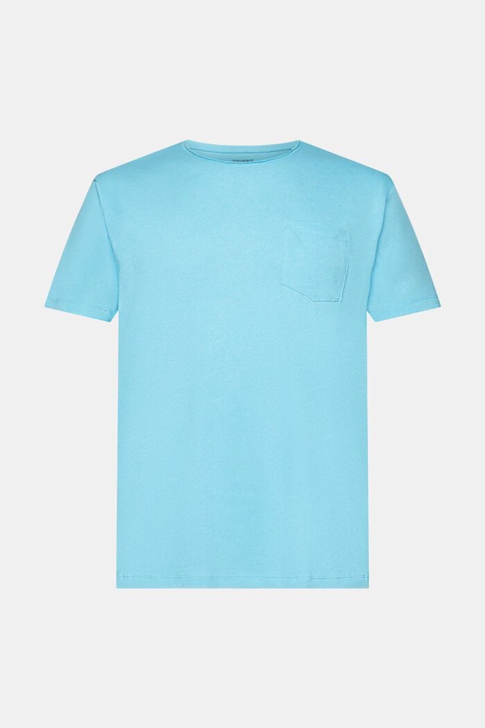 Reciclada: camiseta de jersey jaspeada, TURQUOISE, detail image number 7