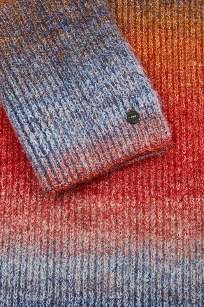 Bufanda de punto multicolor con lana, GOLDEN ORANGE, detail image number 1