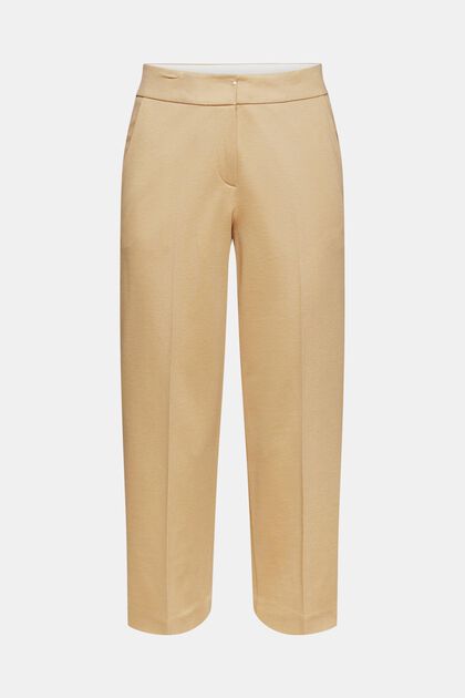 Pantalón culotte en tejido jersey que resalta tu silueta, CAMEL, overview