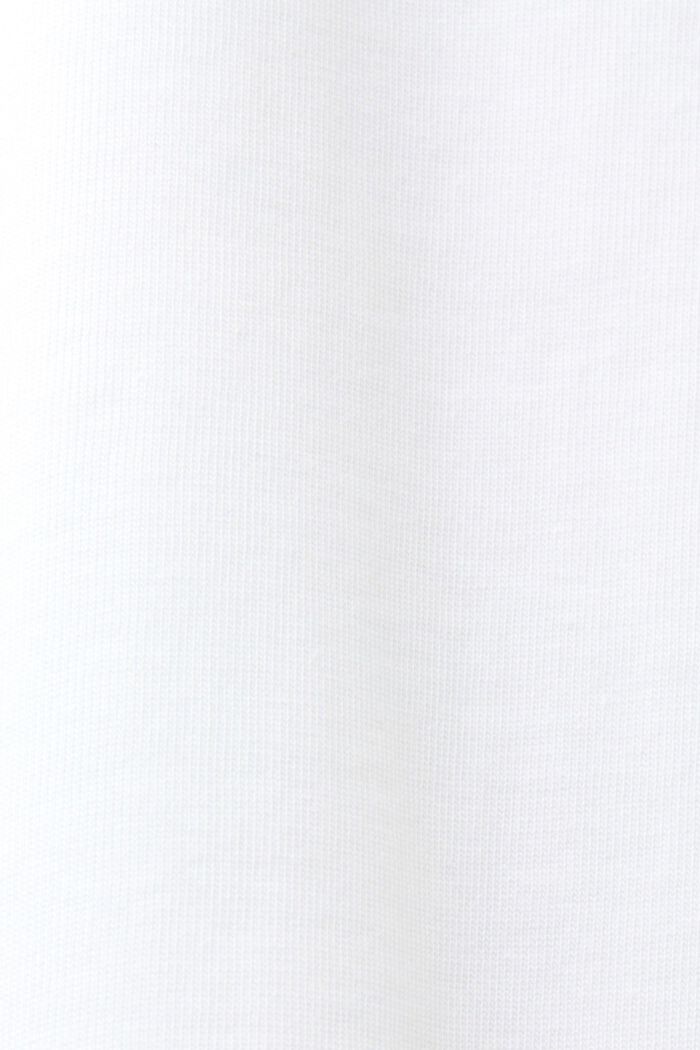 Camiseta de algodón ecológico con estampado geométrico, WHITE, detail image number 5