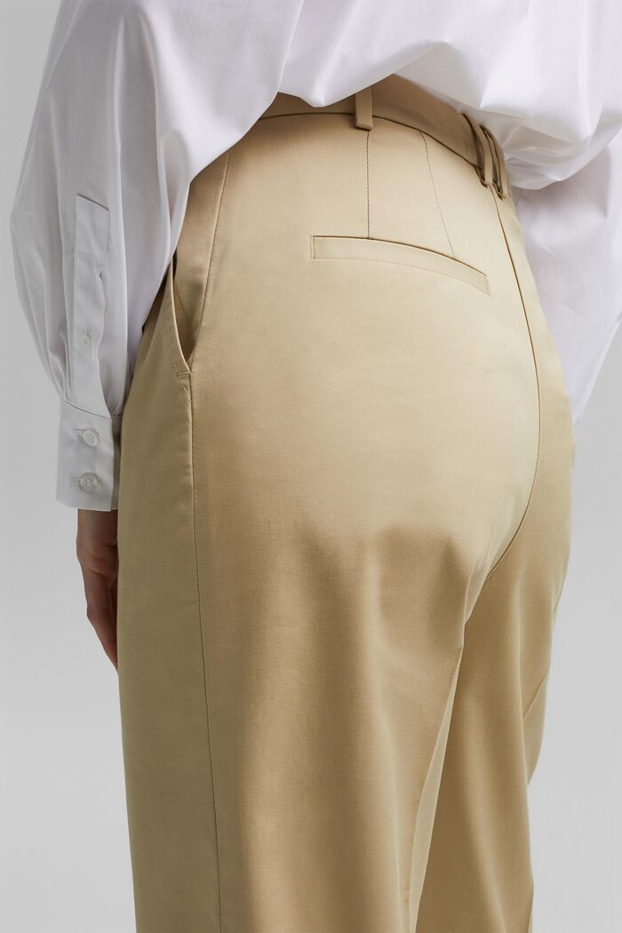 Pantalones chinos elegantes en algodón elástico, SAND, detail image number 5