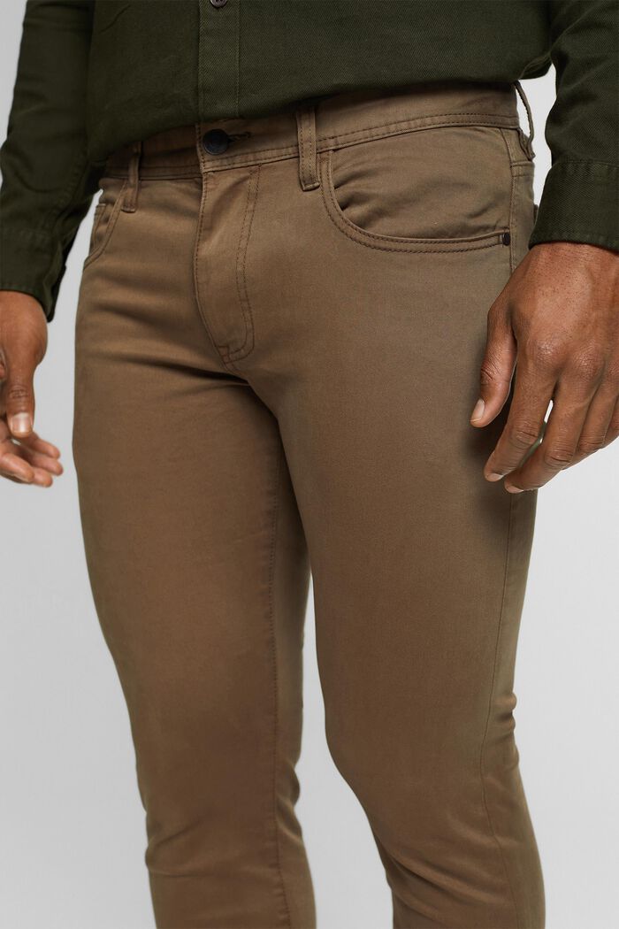 Pantalones slim fit, algodón ecológico, DARK KHAKI, detail image number 3