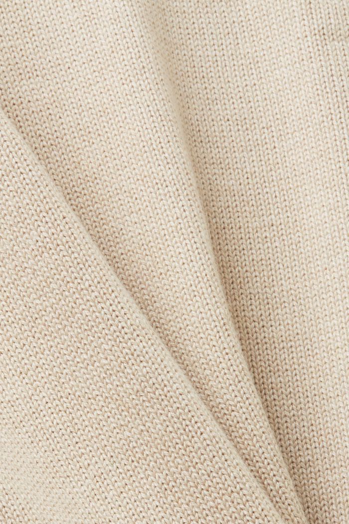 Jersey de algodón con cuello redondo, SAND, detail image number 5