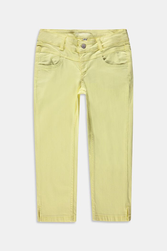 Pantalones capri con cintura ajustable, LIME YELLOW, overview