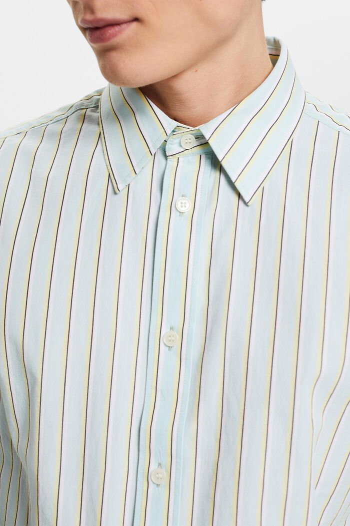 Camiseta de algodón a rayas, LIGHT AQUA GREEN, detail image number 2