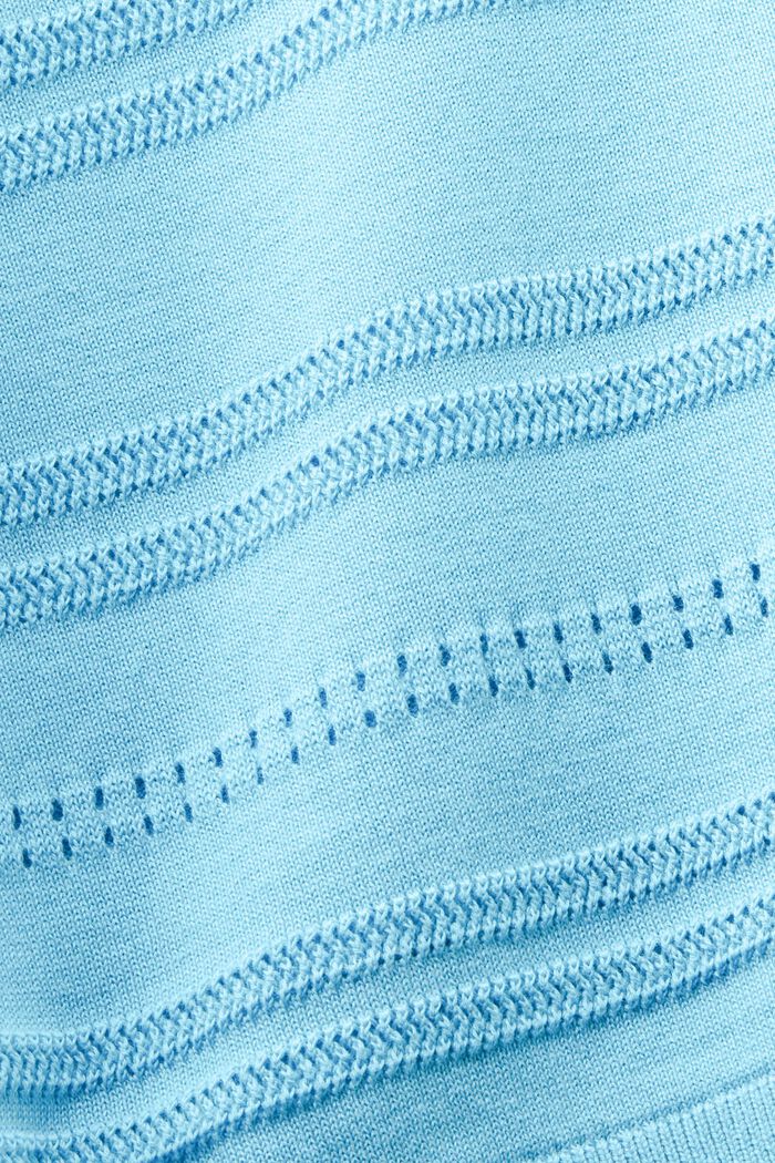 Top jersey con cuello pico, LIGHT TURQUOISE, detail image number 4