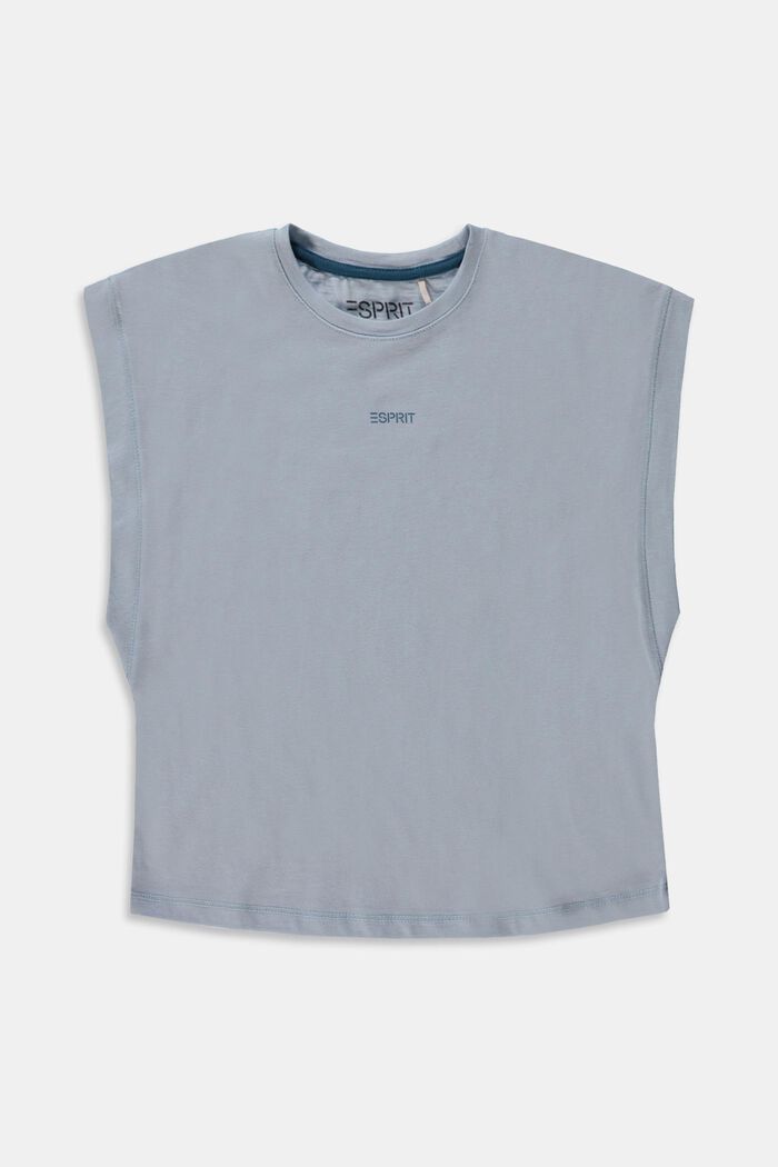 Camiseta cuadrada en 100 % algodón, PASTEL BLUE, overview