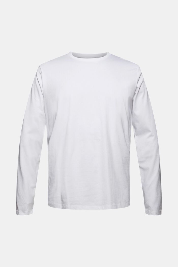 Camiseta de manga larga en 100 % jersey de algodón ecológico, WHITE, detail image number 0