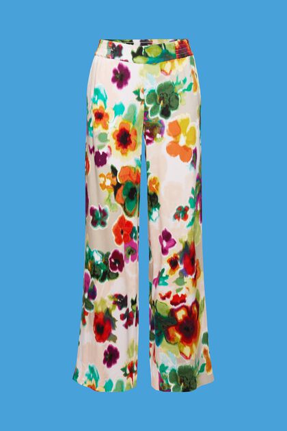 Pantalón ancho con estampado floral