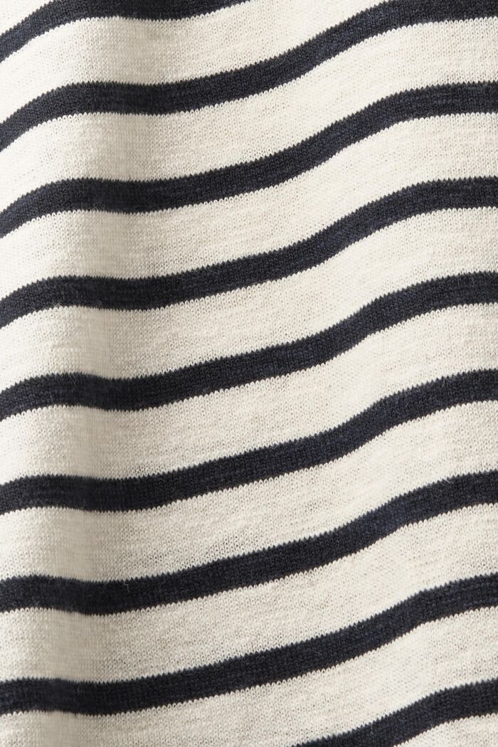 Jersey a rayas de algodón y lino, CREAM BEIGE, detail image number 4
