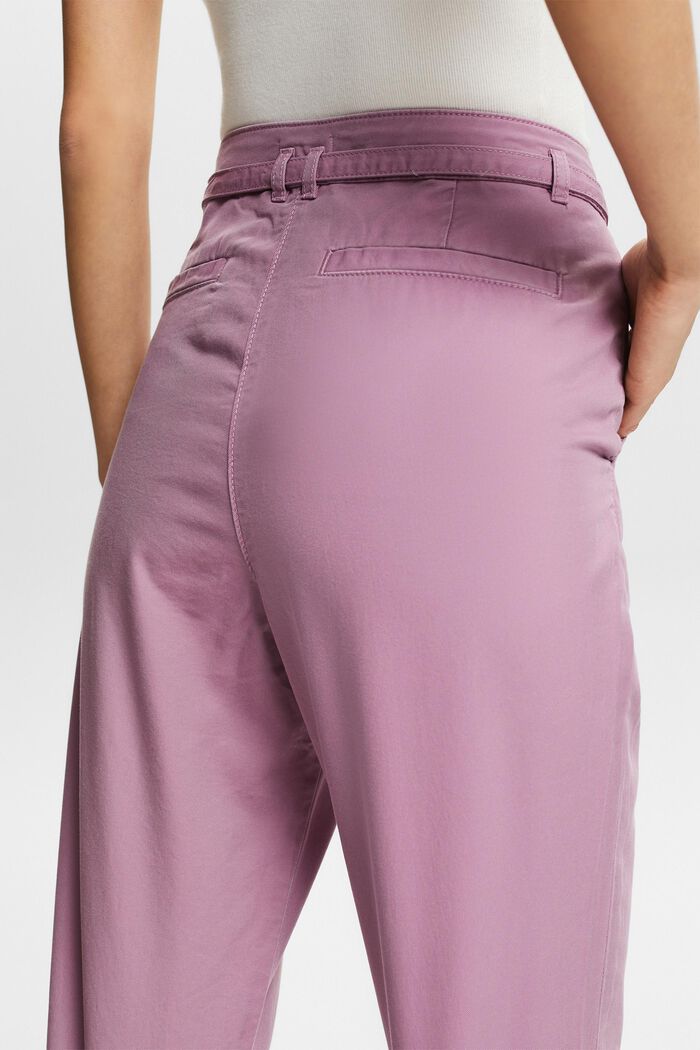 Pantalones chinos con cinturón, MAUVE, detail image number 3