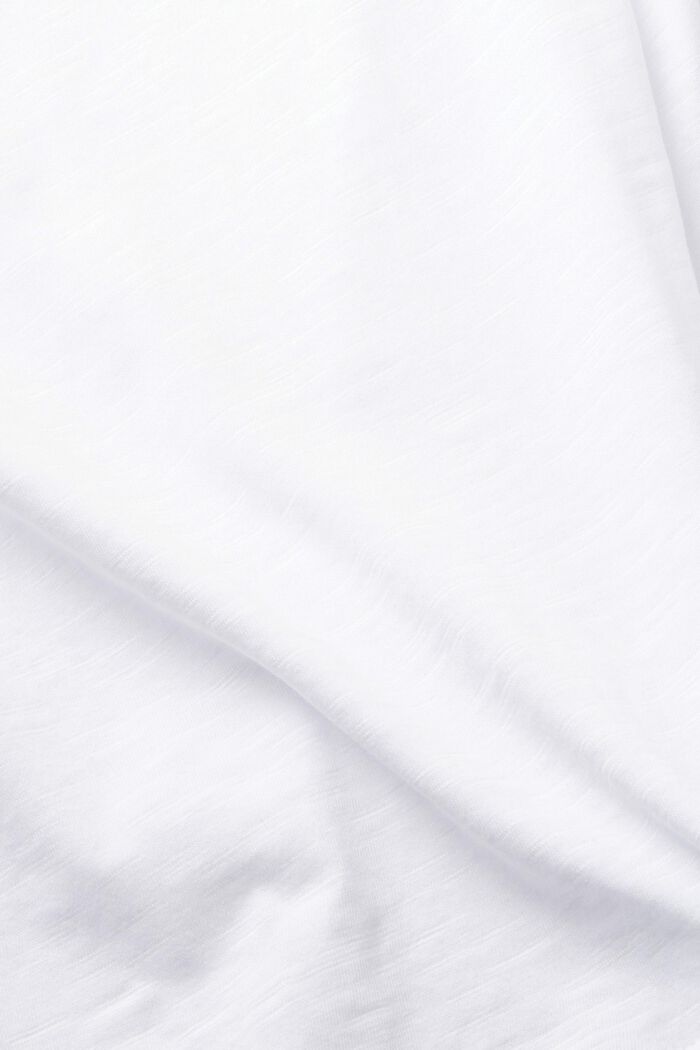 Camiseta flameada de algodón, WHITE, detail image number 4