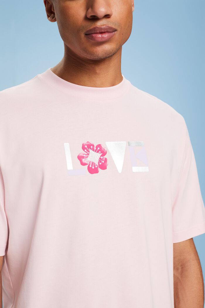 Camiseta unisex estampada de algodón Pima, PASTEL PINK, detail image number 3