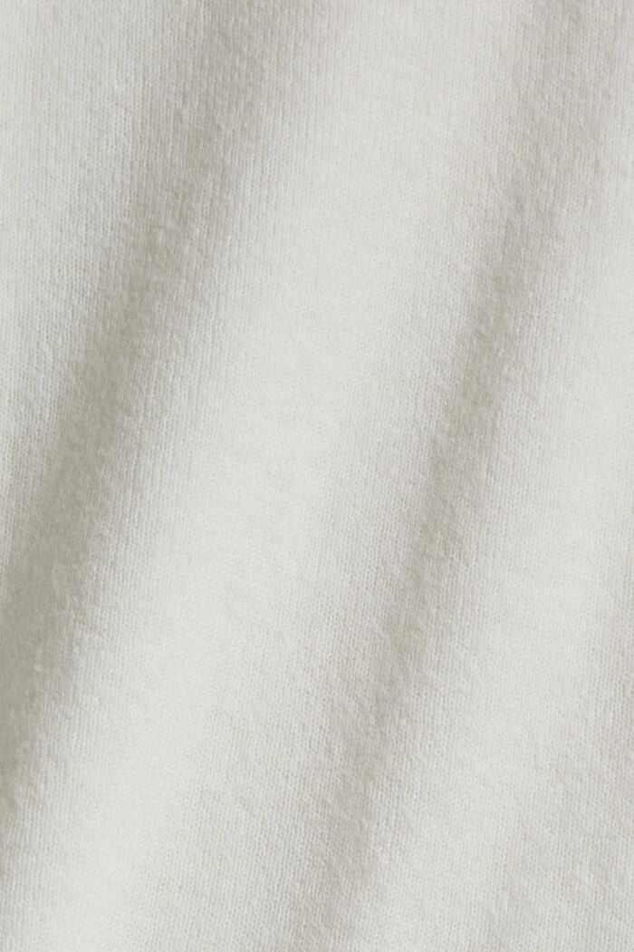 Con lana/alpaca: jersey con mangas cortas, OFF WHITE, detail image number 4