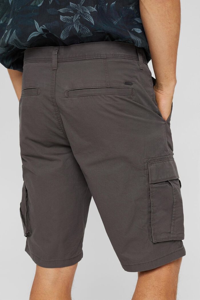 Pantalones cargo cortos en 100% algodón, DARK GREY, detail image number 4