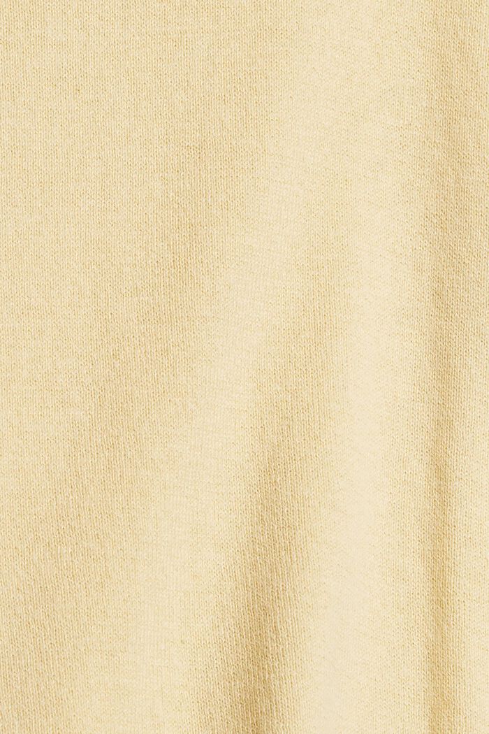Con cachemir: jersey de cuello en pico, PASTEL YELLOW, detail image number 4
