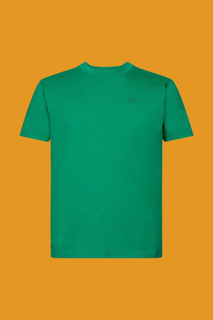 Camiseta de algodón con estampado de delfín, GREEN, detail image number 6