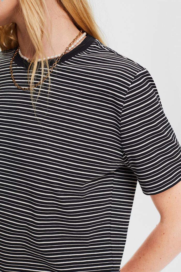 Camiseta a rayas, 100% algodón, BLACK, detail image number 2