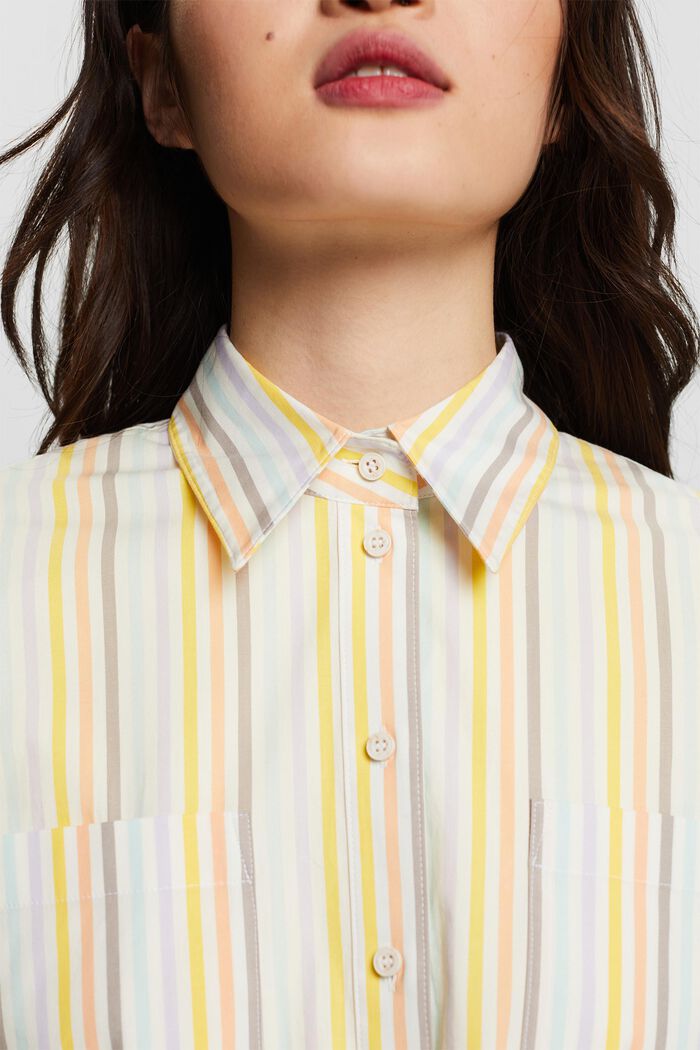 Camisa abotonada a rayas con diseño oversize, OFF WHITE, detail image number 3