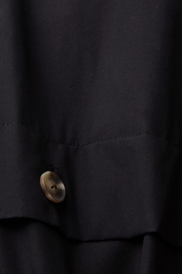 Gabardina de doble botonadura con cinturón, BLACK, detail image number 5