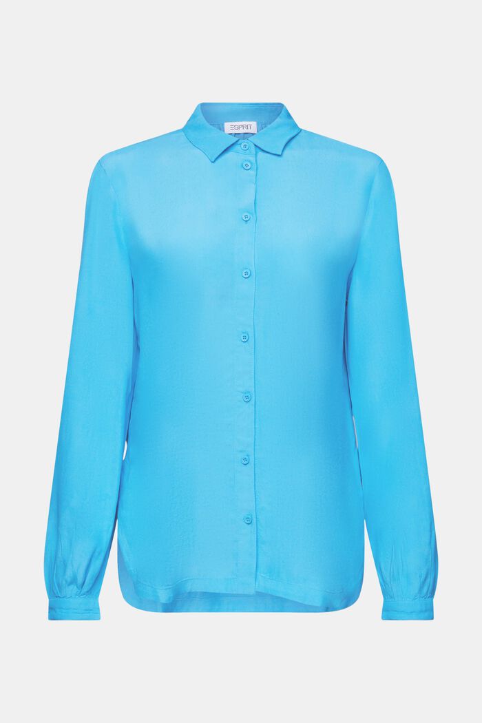 Blusa camisera de crepé, BLUE, detail image number 7