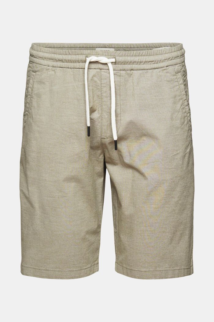 Pantalones cortos con cordón, DARK KHAKI, overview