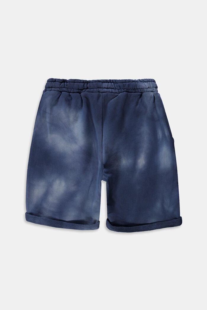 Shorts de felpa con efecto batik, GREY BLUE, detail image number 1