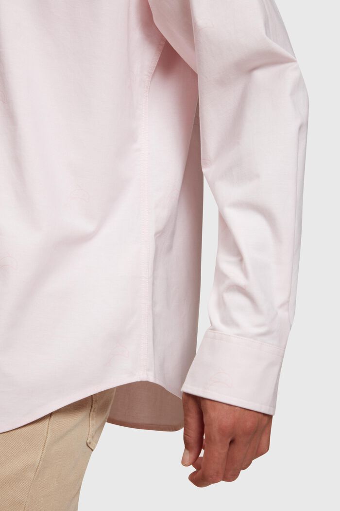 Camisa Oxford de corte holgado con estampado allover, LIGHT PINK, detail image number 3