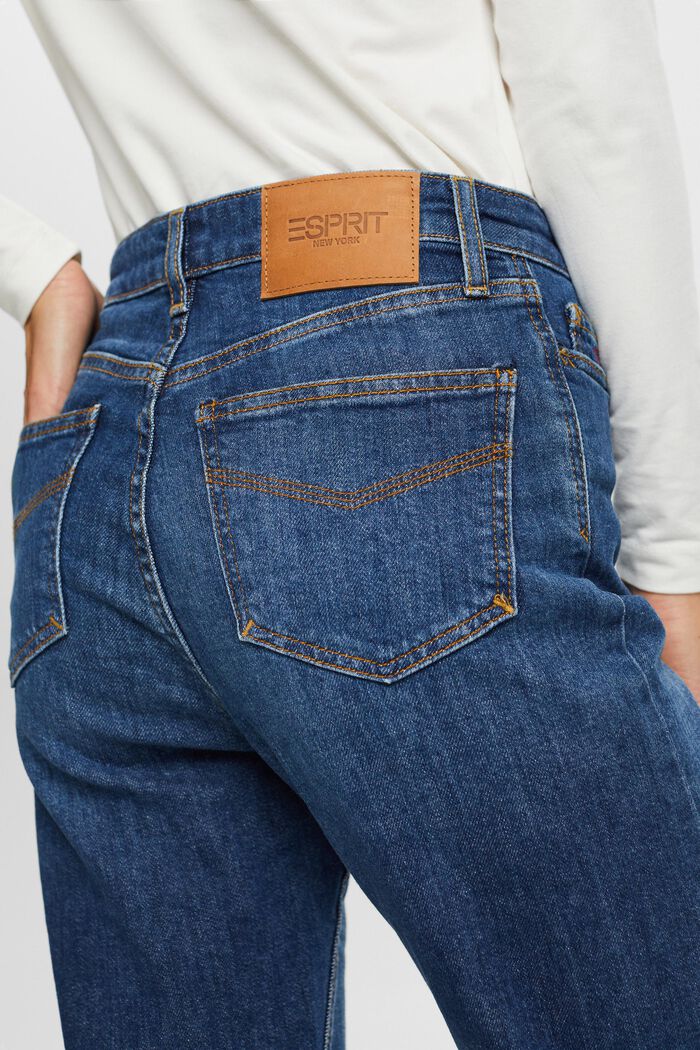 Jeans high-rise straight fit de estilo retro, BLUE DARK WASHED, detail image number 4