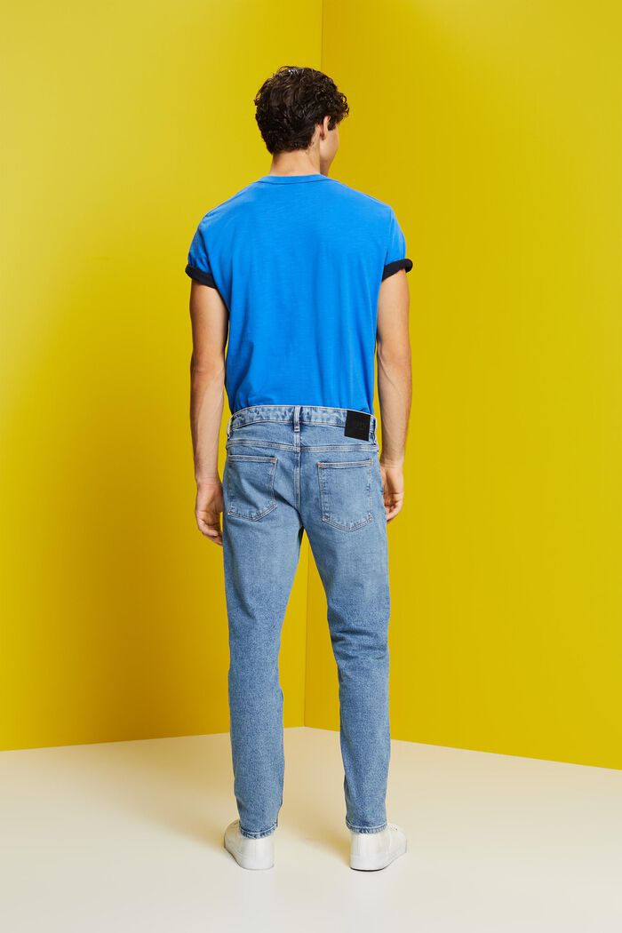 Jeans slim fit de algodón elástico, BLUE MEDIUM WASHED, detail image number 3