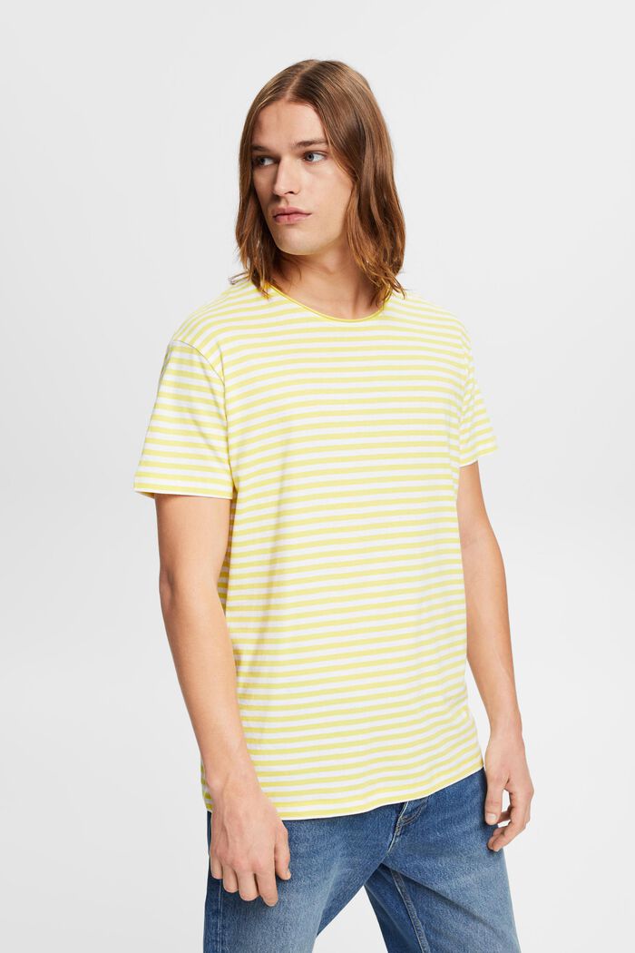 Camiseta de punto con estampado de rayas, BRIGHT YELLOW, detail image number 0