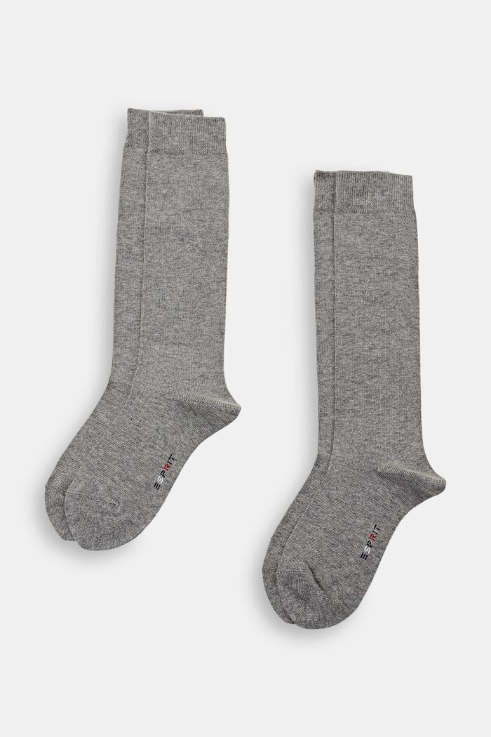 Pack de 2 pares de calcetines de punto grueso, LIGHT GREY MELANGE, detail image number 0