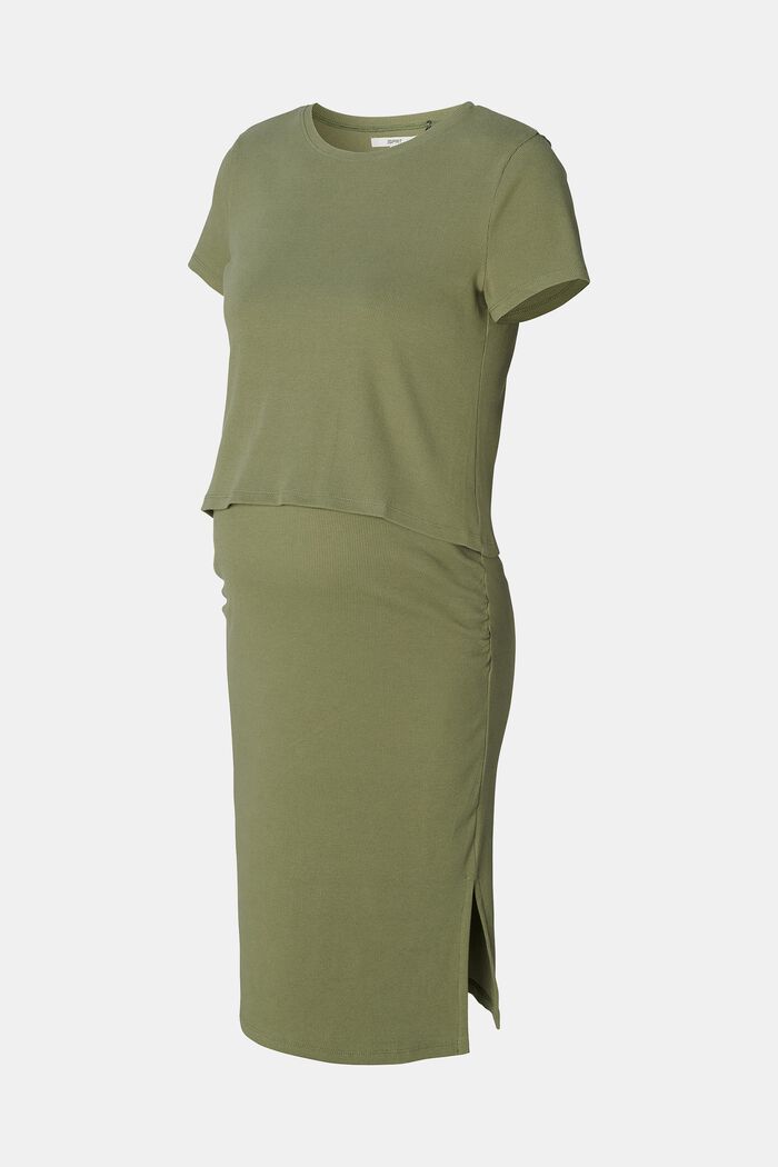 MATERNITY conjunto de 2 piezas con top y falda, OLIVE GREEN, detail image number 4