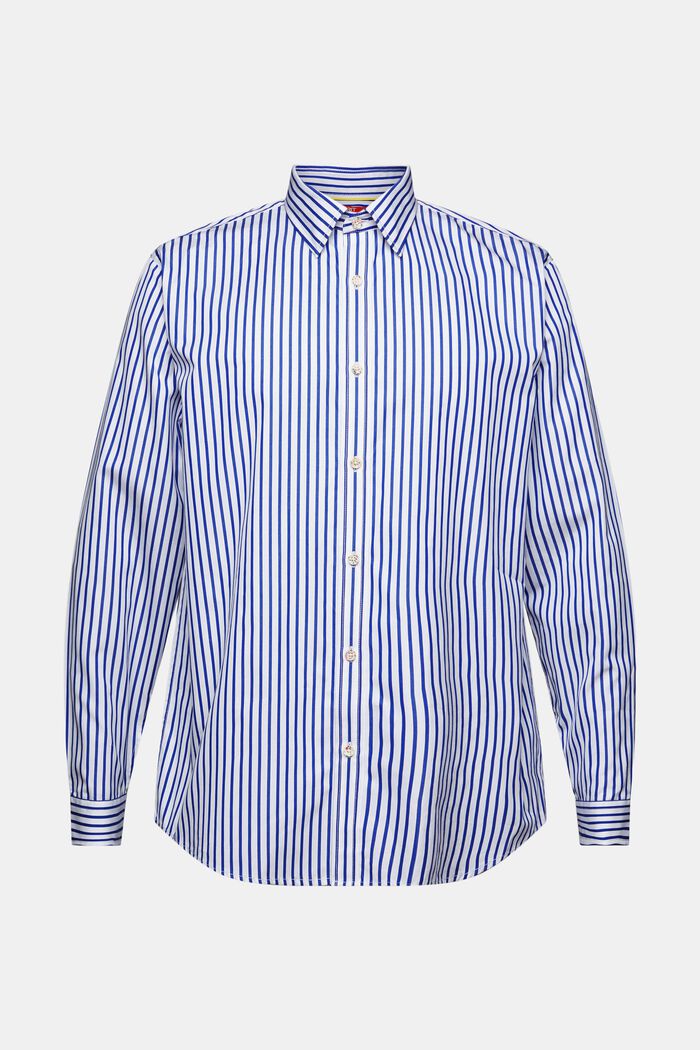 Camisa de popelina de algodón con diseño a rayas, BRIGHT BLUE, detail image number 8