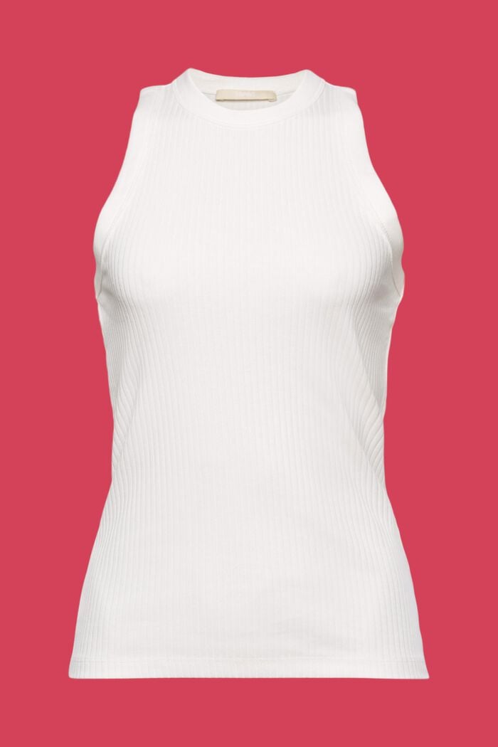 Camiseta de tirantes acanalada, OFF WHITE, detail image number 6