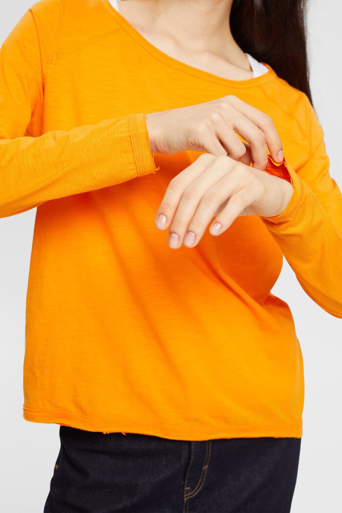 Camiseta manga larga de punto, ORANGE, detail image number 0