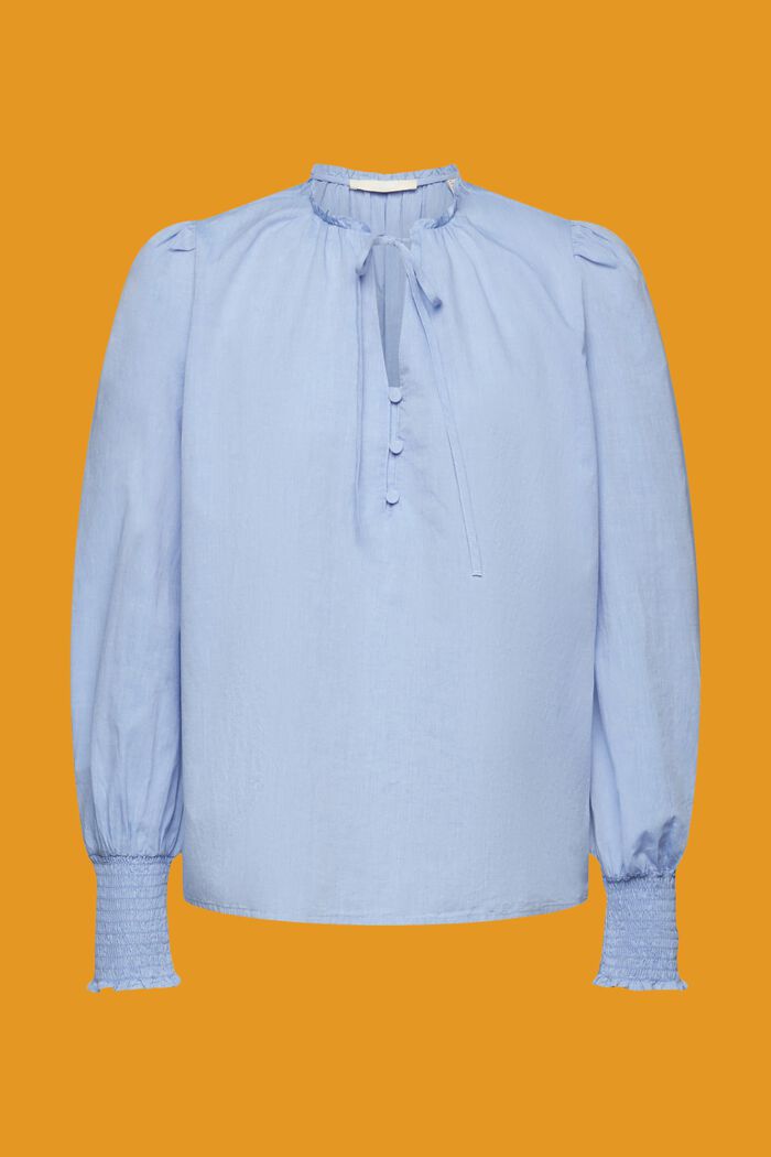 Blusa de algodón con lazada, NAVY, detail image number 6