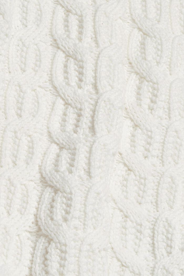 Jersey de punto trenzado en mezcla de algodón, OFF WHITE, detail image number 4