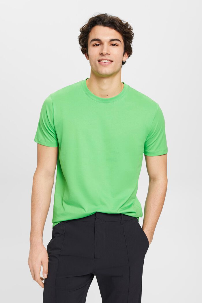 Camiseta de jersey con cuello redondo, GREEN, detail image number 0