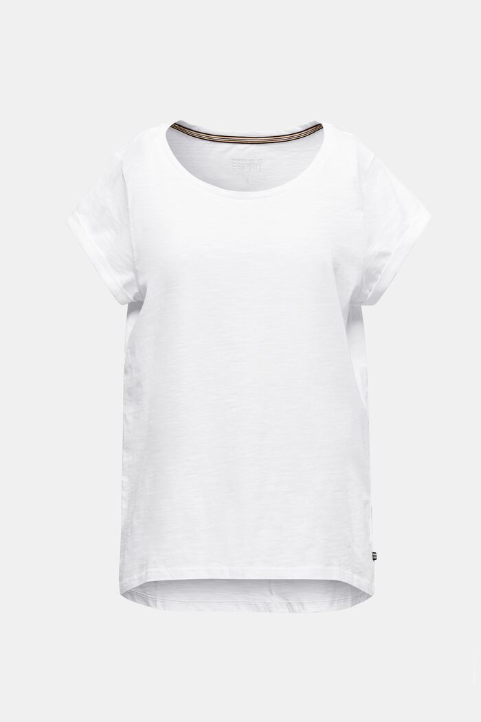 Camiseta ligera flameada, 100% algodón, WHITE, detail image number 0
