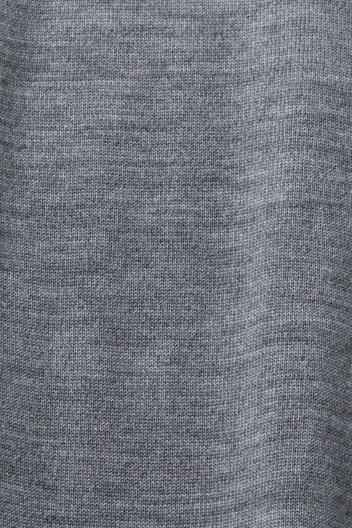 Jersey de lana merino con cuello alto, GREY, detail image number 5
