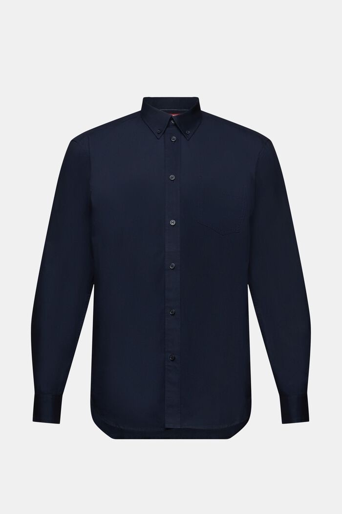 Camisa de cuello abotonado de popelina, 100 % algodón, NAVY, detail image number 6
