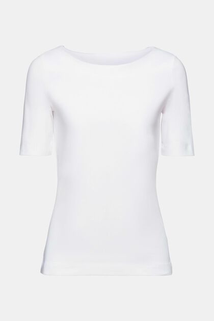 Camiseta con cuello barco, WHITE, overview
